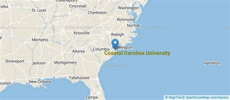 Coastal Carolina University is a public institution situated in Conway, South Carolina. The location of the school is great for students who enjoy the amenities of city life. Location of Coastal Carolina University. Contact details for Coastal Carolina University are given below. Contact Details. Location: 103 Tom Trout Drive, Conway, SC 29526. 